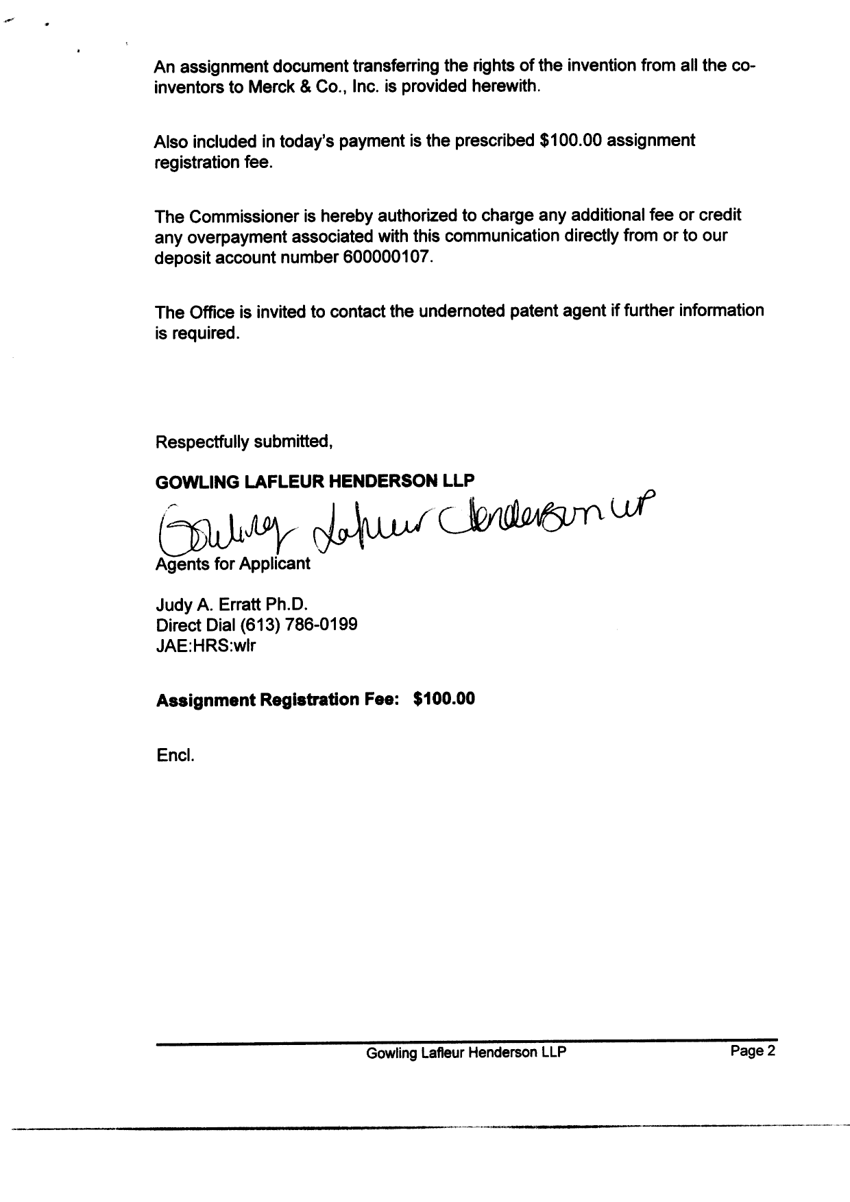 Canadian Patent Document 2279198. Correspondence 20021210. Image 2 of 2