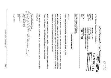 Document de brevet canadien 2279198. Poursuite-Amendment 20021212. Image 1 de 1