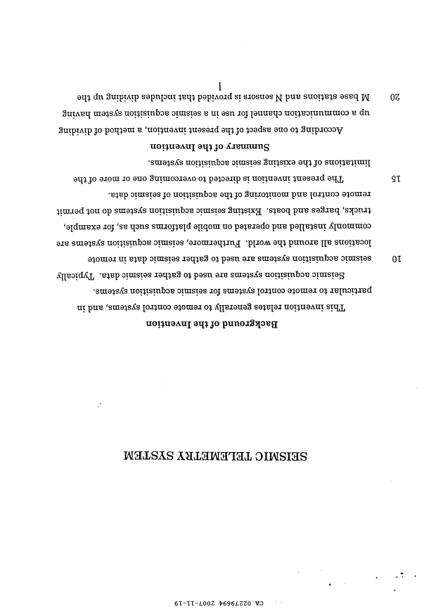 Canadian Patent Document 2279694. Description 20071119. Image 1 of 59