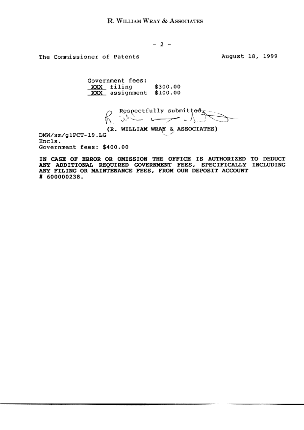 Document de brevet canadien 2281742. Cession 19990818. Image 2 de 17