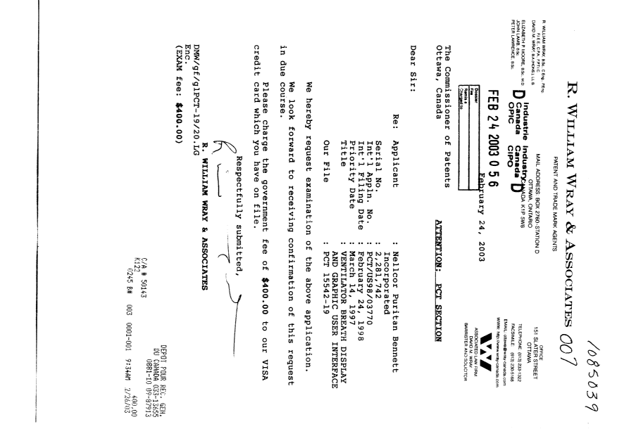 Document de brevet canadien 2281742. Poursuite-Amendment 20030224. Image 1 de 1