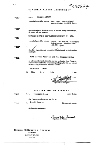 Canadian Patent Document 2281762. Assignment 19990820. Image 5 of 5