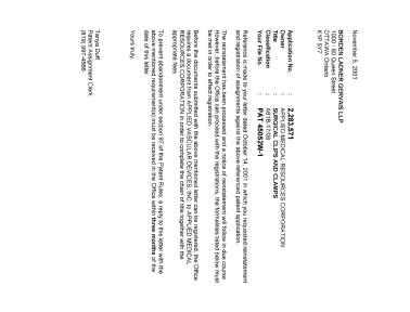 Document de brevet canadien 2283571. Correspondance 20001205. Image 1 de 1