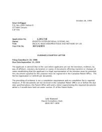 Document de brevet canadien 2283728. Correspondance 19991020. Image 1 de 1