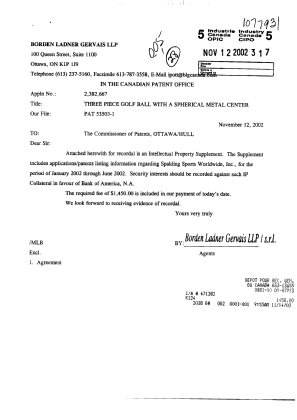 Document de brevet canadien 2283790. Cession 20021112. Image 1 de 14