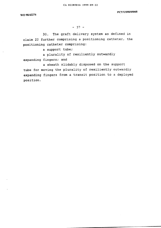 Document de brevet canadien 2285016. Revendications 19990922. Image 12 de 12
