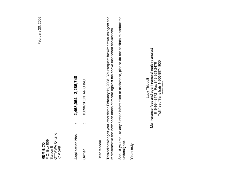 Canadian Patent Document 2285748. Correspondence 20071220. Image 1 of 1