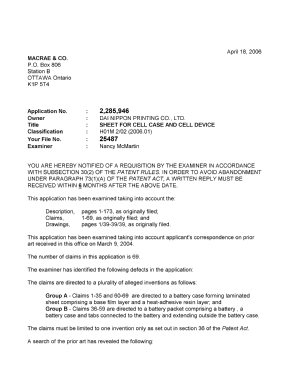 Document de brevet canadien 2285946. Poursuite-Amendment 20060418. Image 1 de 2