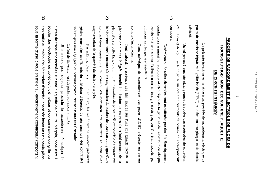 Document de brevet canadien 2286433. Description 20061115. Image 1 de 7