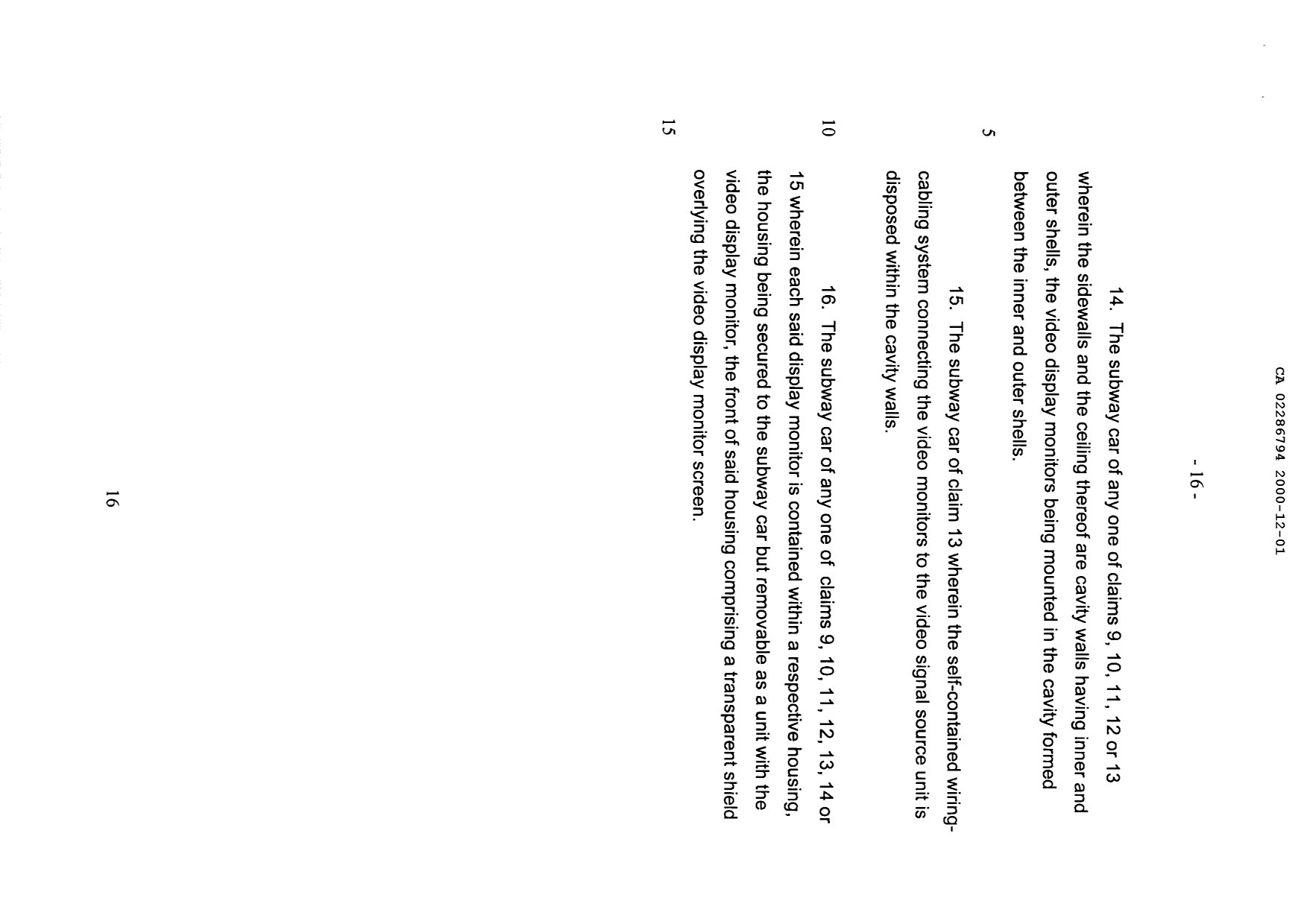 Document de brevet canadien 2286794. Revendications 20001201. Image 3 de 3