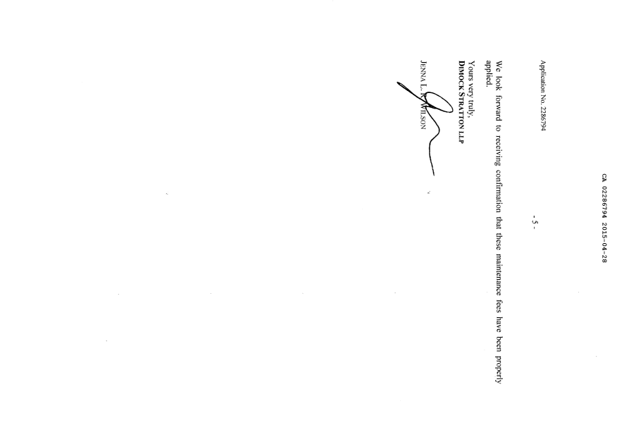 Canadian Patent Document 2286794. Correspondence 20141228. Image 6 of 6