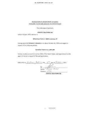 Canadian Patent Document 2287286. Change of Agent 20151014. Image 2 of 2