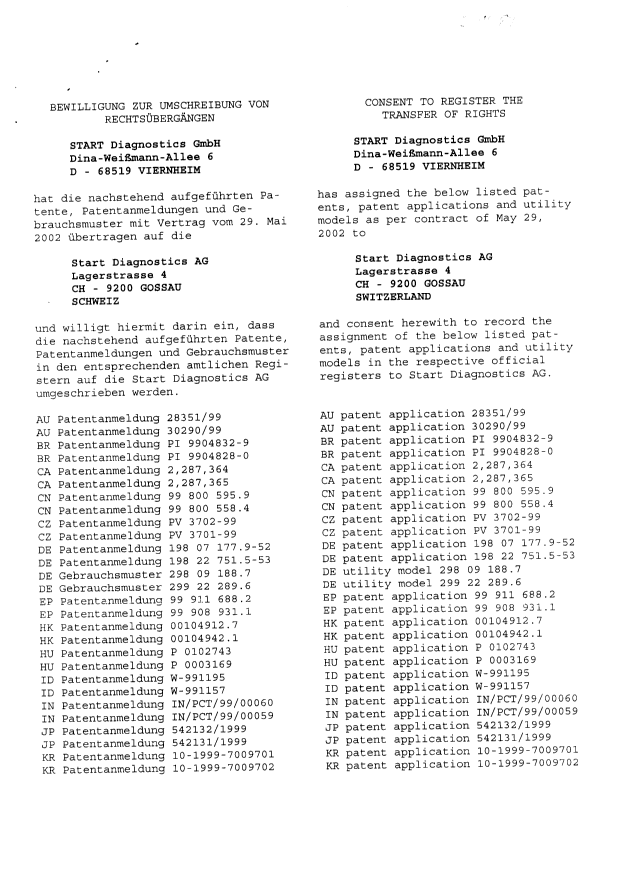 Document de brevet canadien 2287365. Cession 20030225. Image 2 de 3