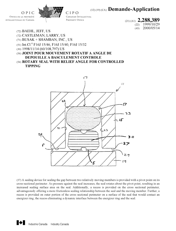 Document de brevet canadien 2288389. Page couverture 20000508. Image 1 de 1