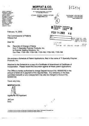 Document de brevet canadien 2288389. Cession 20030214. Image 1 de 10