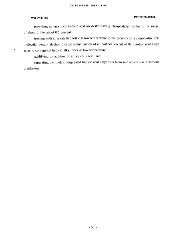 Document de brevet canadien 2289648. Revendications 19991102. Image 5 de 5