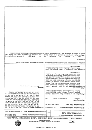Document de brevet canadien 2289753. Abrégé 19981215. Image 1 de 1