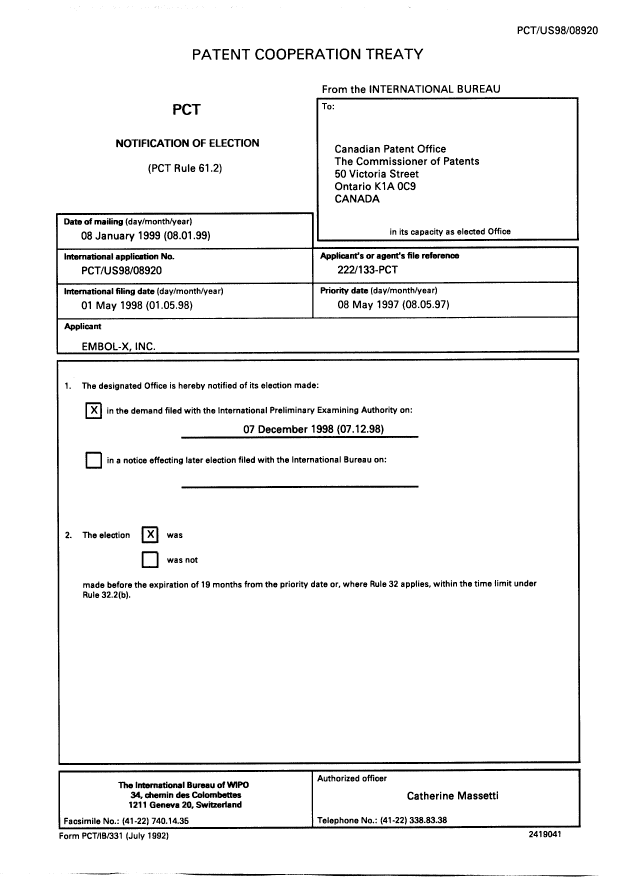 Document de brevet canadien 2289797. PCT 19991102. Image 2 de 6