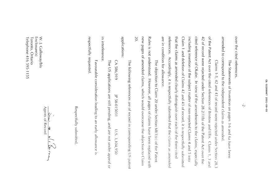 Document de brevet canadien 2289967. Poursuite-Amendment 20001205. Image 2 de 13