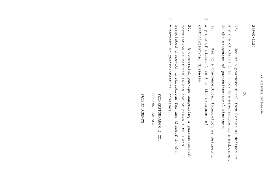 Document de brevet canadien 2290531. Revendications 20041230. Image 7 de 7