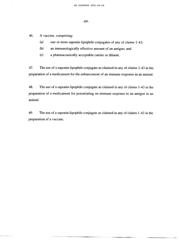 Document de brevet canadien 2290646. Revendications 20010424. Image 8 de 8