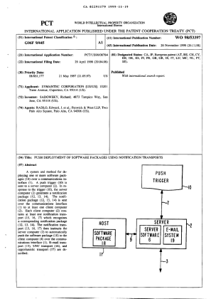 Document de brevet canadien 2291179. Abrégé 19991119. Image 1 de 1