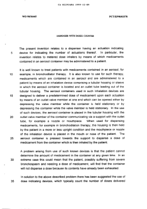 Document de brevet canadien 2293484. Description 19991209. Image 1 de 15
