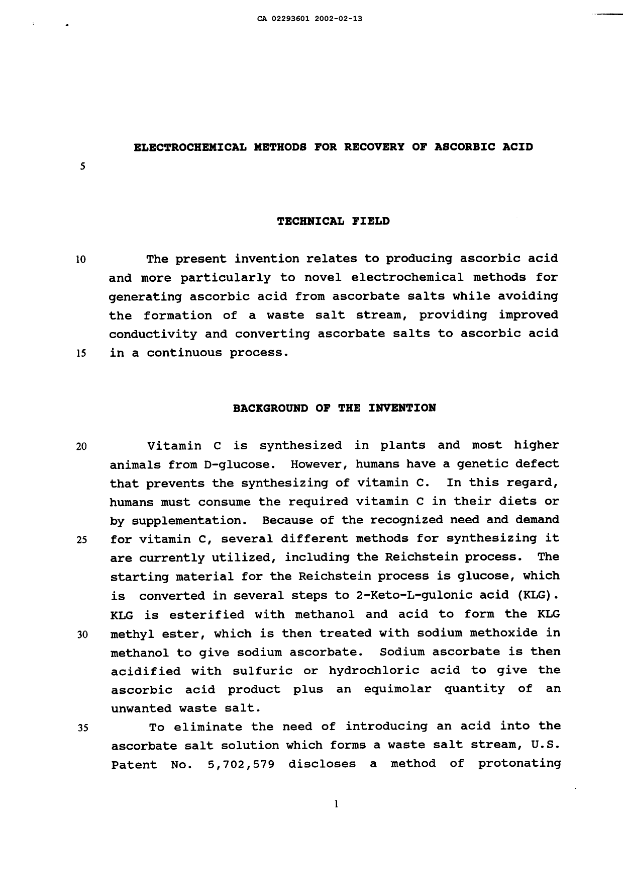 Document de brevet canadien 2293601. Description 20020213. Image 1 de 24