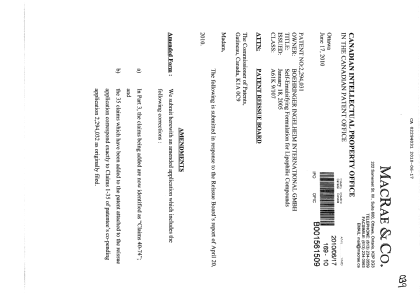 Document de brevet canadien 2294031. Poursuite-Amendment 20091217. Image 1 de 50