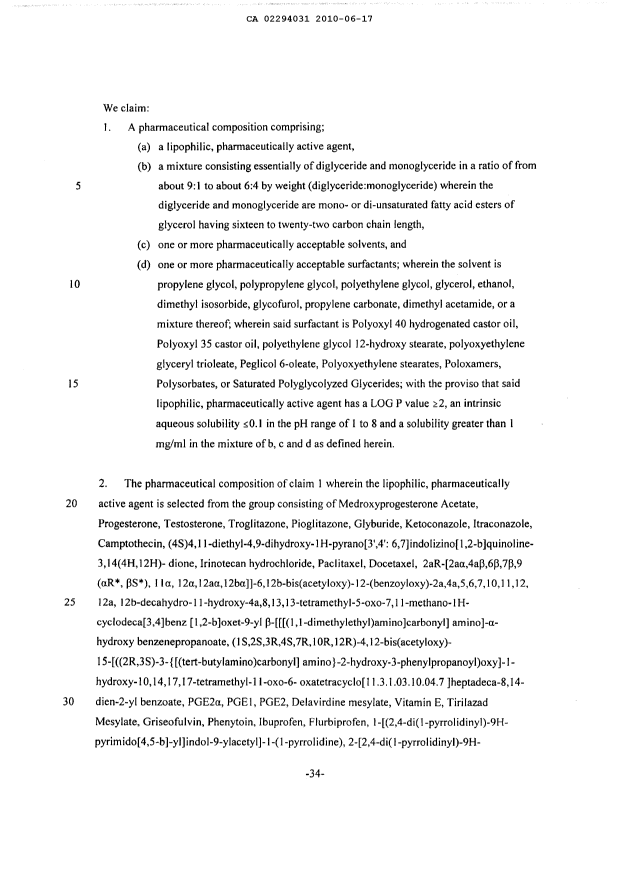 Document de brevet canadien 2294031. Revendications 20091217. Image 1 de 12
