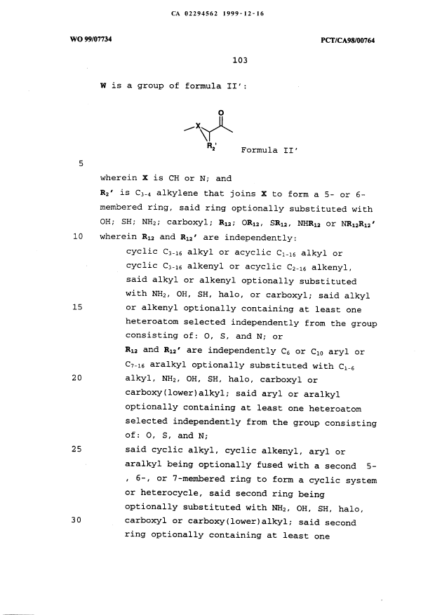 Document de brevet canadien 2294562. Revendications 19991216. Image 2 de 23