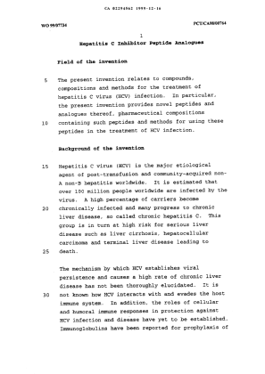 Document de brevet canadien 2294562. Description 19991217. Image 1 de 104