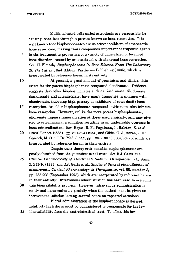 Document de brevet canadien 2294595. Description 19981216. Image 2 de 35