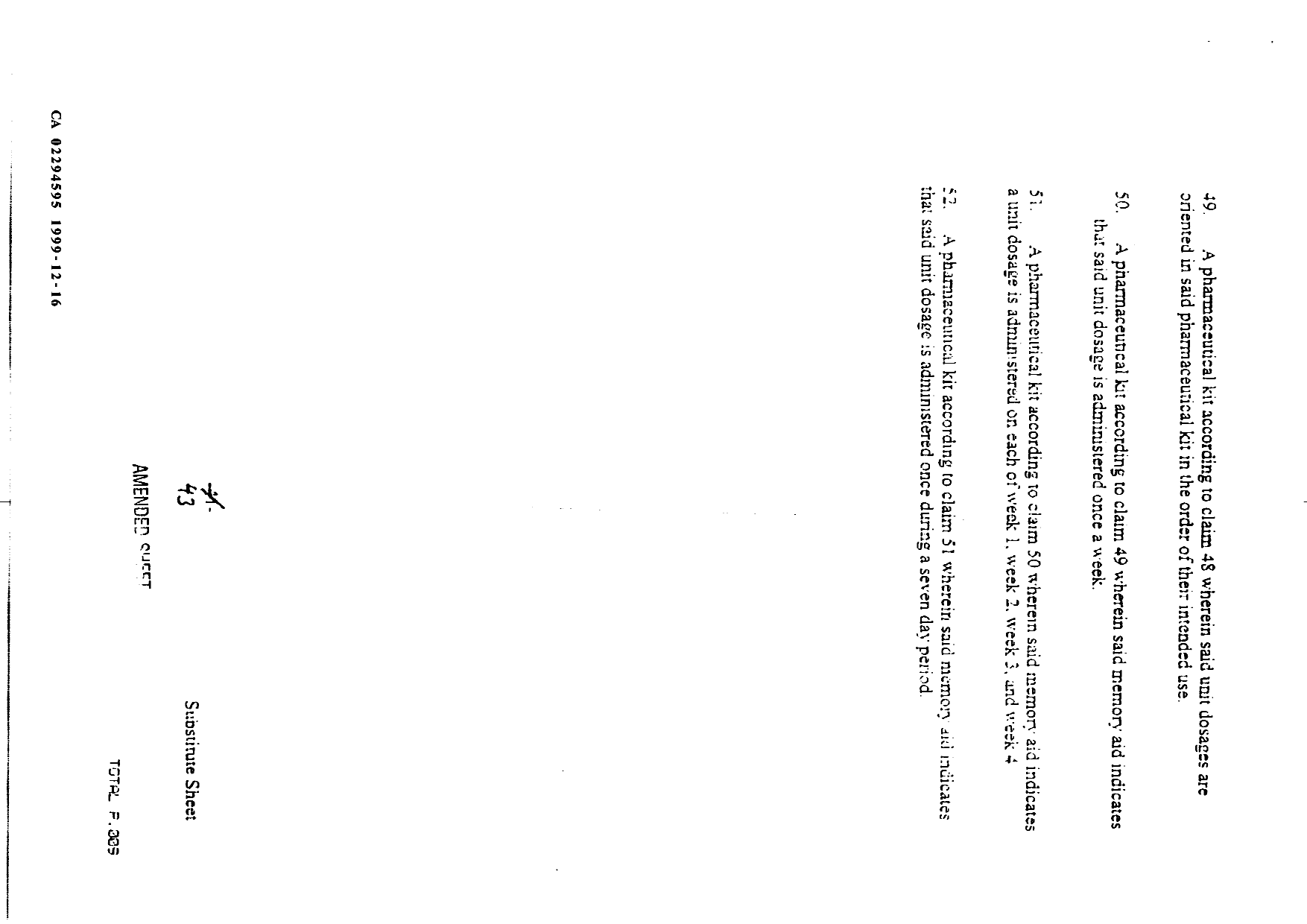 Document de brevet canadien 2294595. Revendications 19981216. Image 8 de 8