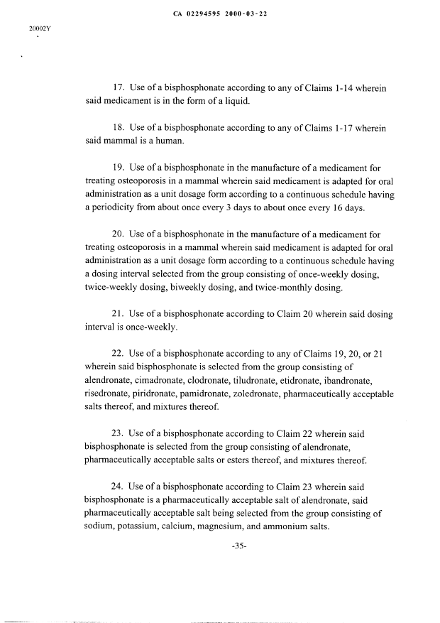 Document de brevet canadien 2294595. Revendications 19991222. Image 3 de 25