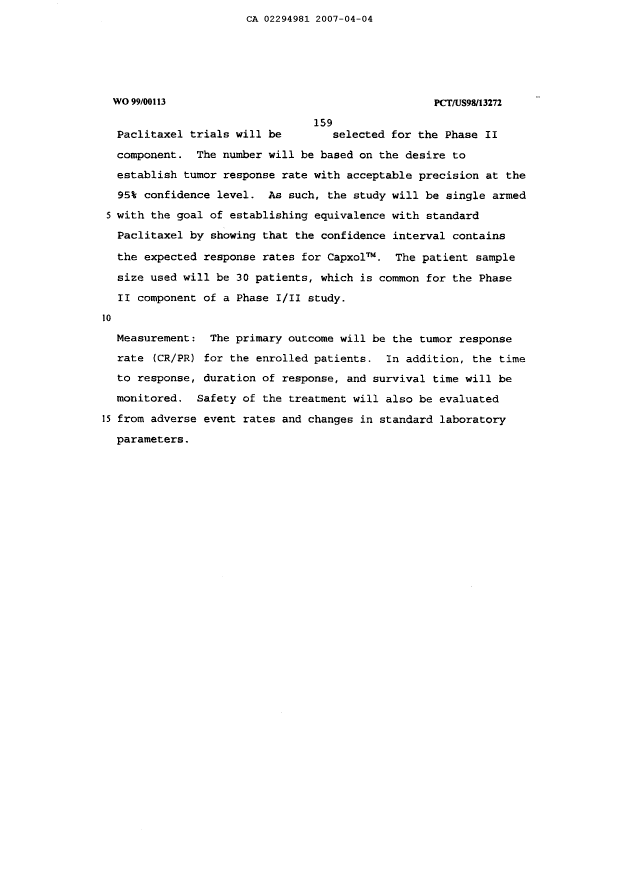 Document de brevet canadien 2294981. Description 20070404. Image 158 de 158