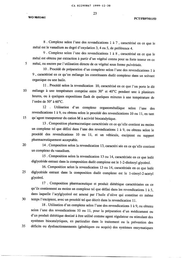 Document de brevet canadien 2295867. Revendications 19991230. Image 2 de 3