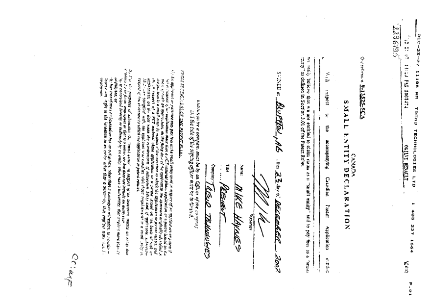 Canadian Patent Document 2296195. Correspondence 20100118. Image 2 of 2
