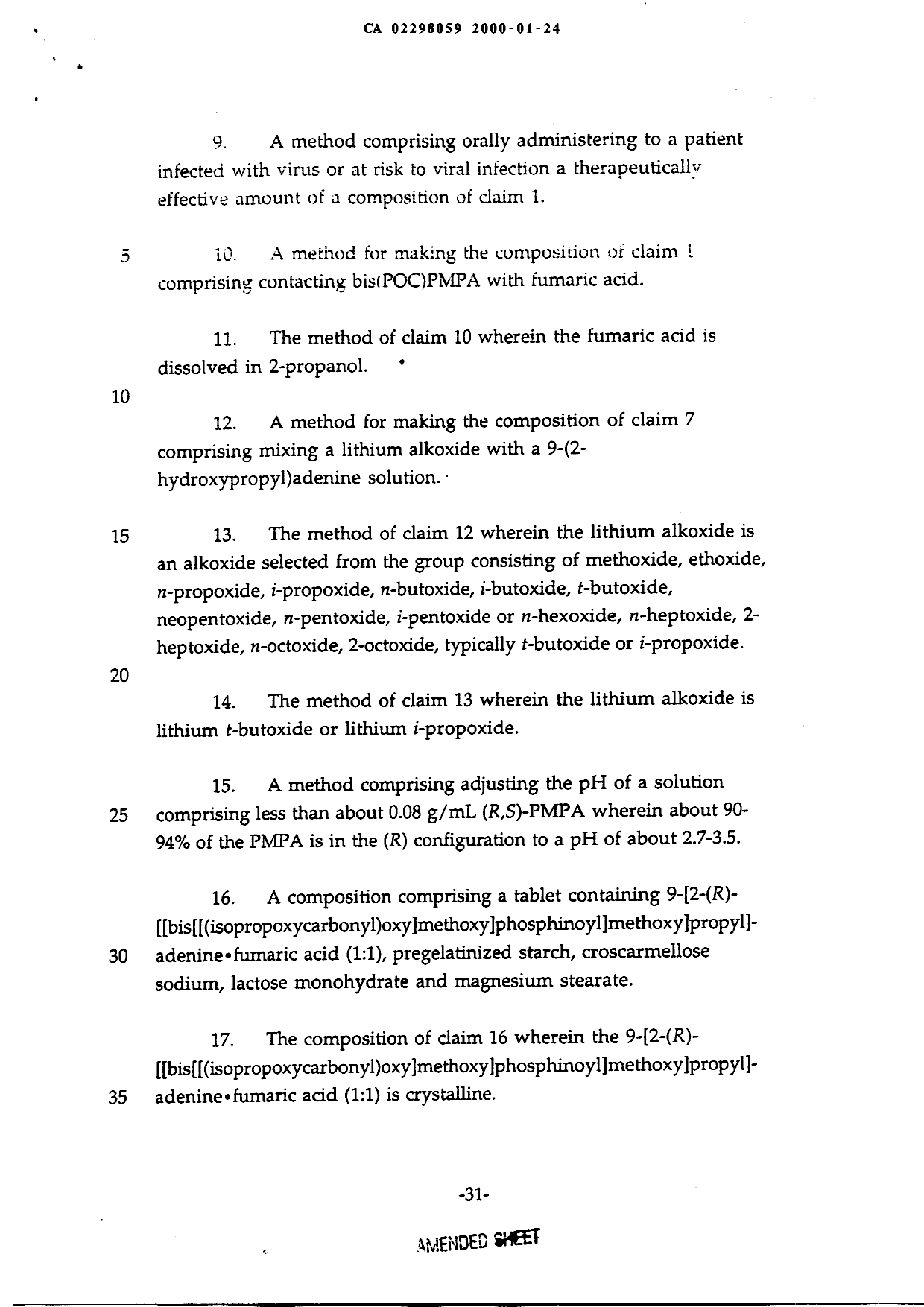 Document de brevet canadien 2298059. Revendications 19991224. Image 2 de 3