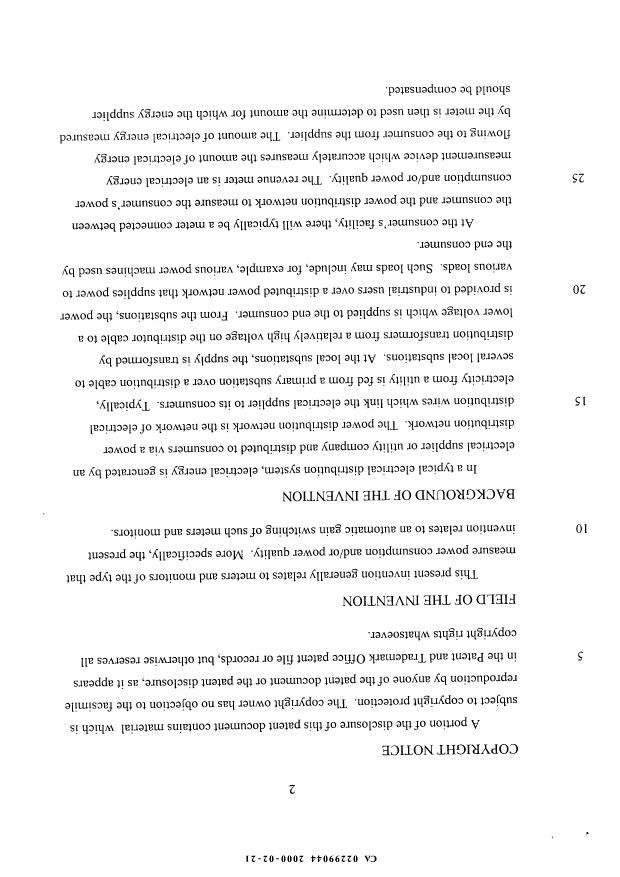 Canadian Patent Document 2299044. Description 20030725. Image 1 of 44