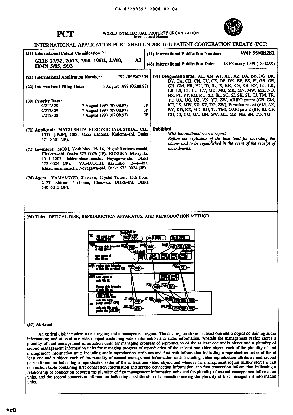 Canadian Patent Document 2299392. Abstract 20000204. Image 1 of 1