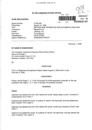 Document de brevet canadien 2300406. Poursuite-Amendment 20060201. Image 1 de 11