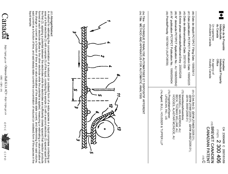 Document de brevet canadien 2300406. Page couverture 20061206. Image 1 de 1