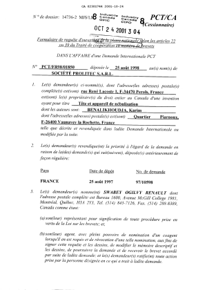 Canadian Patent Document 2301744. Correspondence 20011024. Image 2 of 3