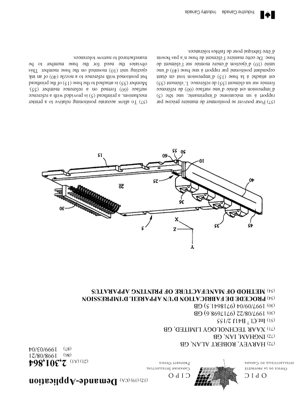 Canadian Patent Document 2301864. Cover Page 20000504. Image 1 of 1
