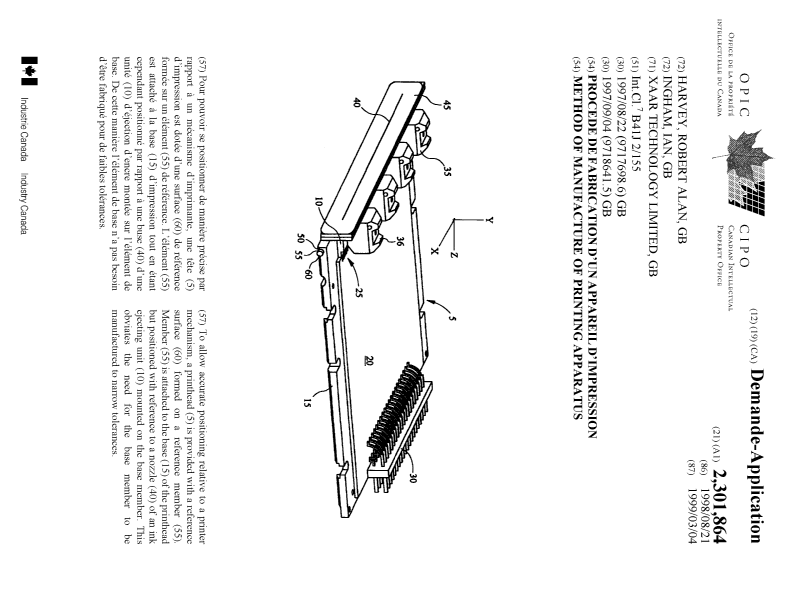 Document de brevet canadien 2301864. Page couverture 20000504. Image 1 de 1