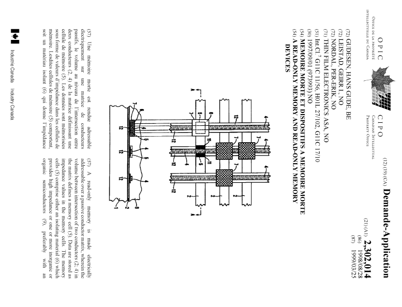 Document de brevet canadien 2302014. Page couverture 20000510. Image 1 de 2