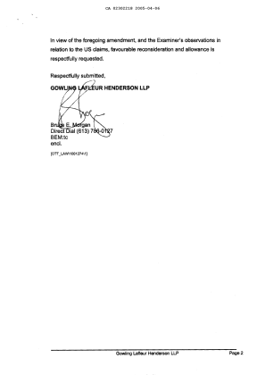 Canadian Patent Document 2302218. Prosecution-Amendment 20050406. Image 2 of 8