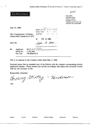Document de brevet canadien 2302968. Correspondance 20000619. Image 1 de 2