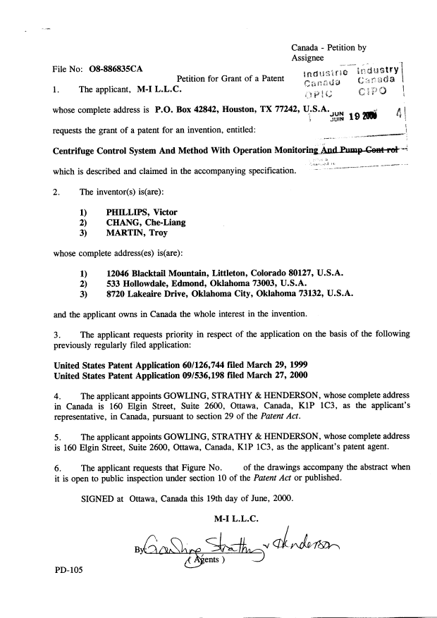 Canadian Patent Document 2302968. Correspondence 20000619. Image 2 of 2